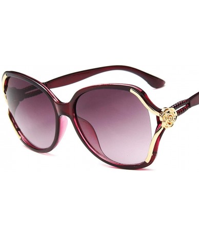 Oval New Fashion Oversized erfly Sunglasses Women UV400 Er 2020 Sun Glasses 5156 - Winered - CT199C8E6TD $31.06