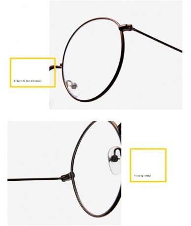 Oversized Retro Oversized classic Metal Frame for Men Women clear lens Eyewear - Color 4 - CX18MDKII8Q $12.61