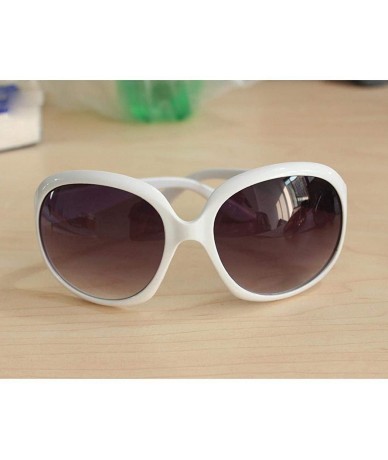 Oval Women Retro Style Anti-UV Sunglasses Big Frame Fashion Sunglasses - White - CV195NI5U60 $14.40