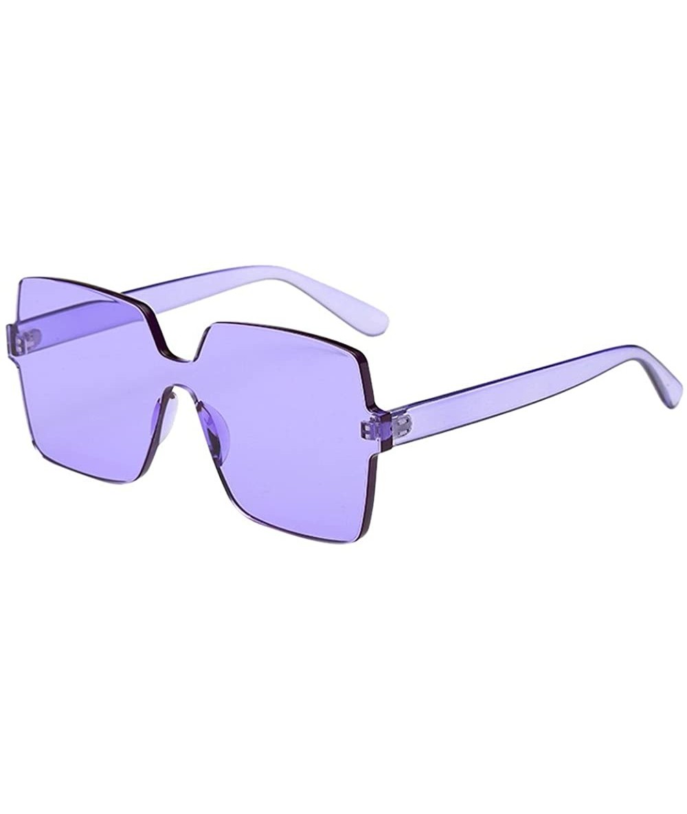 Oversized Sunglasses Rimless Vintage Oversized Glasses - G - CI18QO3HMUU $17.61