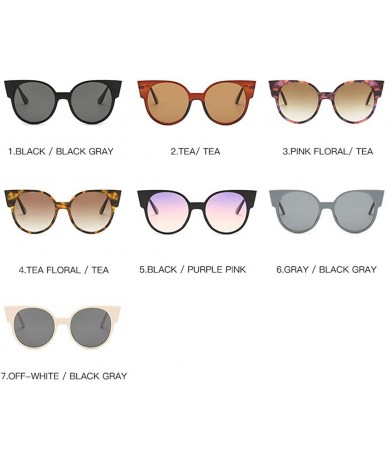 Round Vintage Cat Sunglasses Women Black Retro Brand Round Sun Glasses Female Eyewear Shades UV400 - Leopard - CF1948OO925 $1...