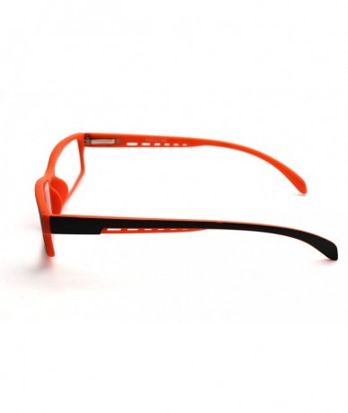 Rectangular Soft Matte Black w/ 2 Tone Reading Glasses Spring Hinge 0.74 Oz - Matte Black Orange - CS12C1Y0DZL $13.97