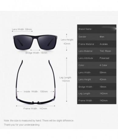 Aviator DESIGN Men Square Polarized Sunglasses For Outdoor Fishing Sports C01 Black - C02 Blue - CQ18XDWH7AZ $13.25