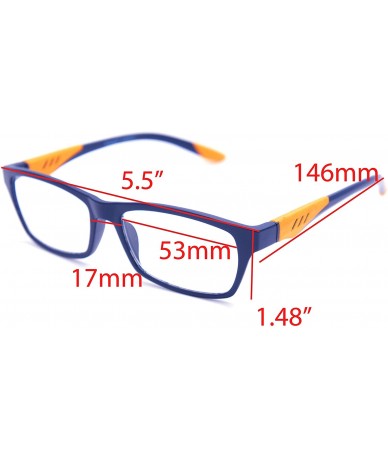 Rimless 6904 SECOND GENERATION Semi-Rimless Flexie Reading Glasses NEW - Z3 Matte Blue Orange - CW18ET42SWQ $17.97