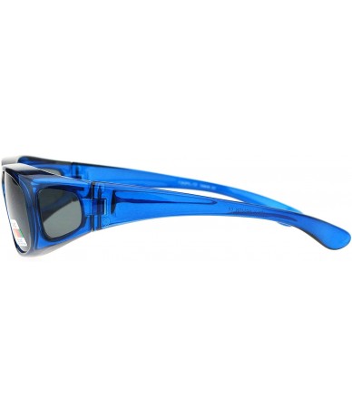 Oval Polarized Lens Fit Over Glass Sunglasses Smaller Size Oval Rectangular - Blue - C5189TLQKEH $14.72