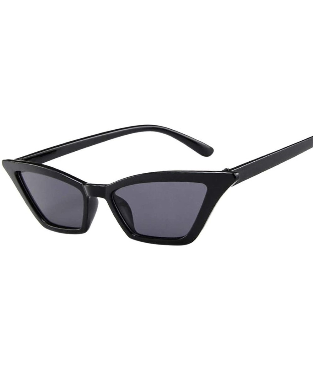 Rectangular Polarized Sunglasses for Women- Mirrored Lens Fashion Goggle Eyewear Luxury Accessory (Black) - Black - C9195N287...