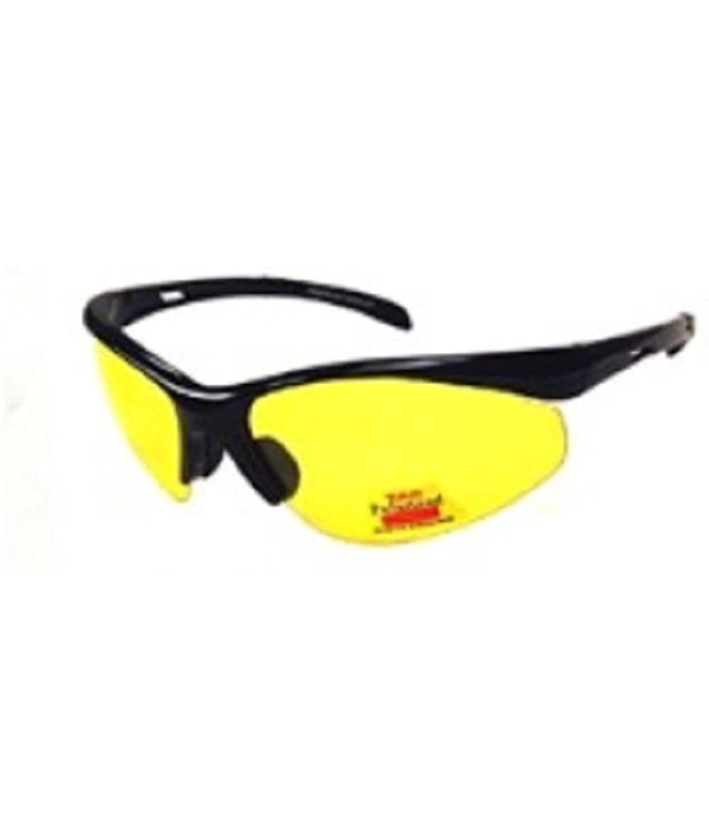 Oversized Polarized Night Driving Sunglasses Aviator Sport Wrap Motorcycle Glasses - Polarized Wrap Black - CY188K8O3ZW $13.35
