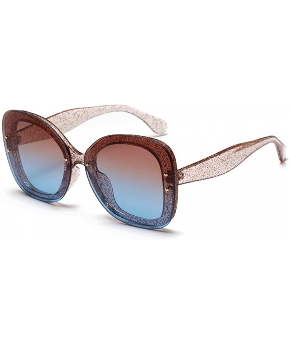 Oversized Women's Retro Cat Eye Large Shades Frame UV Protection Polarized Sunglasses - Blue - C618EDKWZ0M $8.60