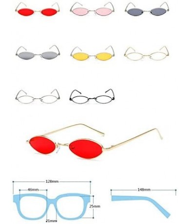 Oval Vintage Oval Sunglasses Small Metal Frames Designer Glasses - C7 - CH18EKUGU80 $13.95