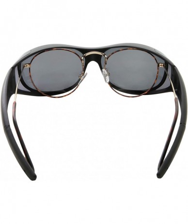 Oval Polarized Sunglasses Wear Over Prescription Glasses (2 pcs) - 2 Pairs Black - C012FYWQKP9 $16.70