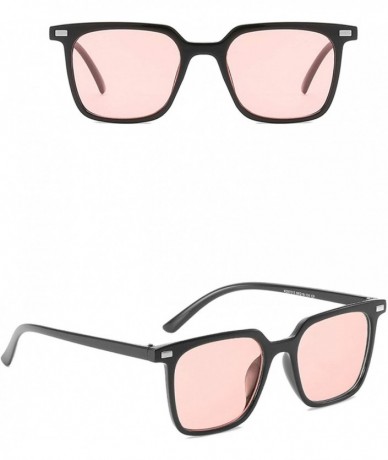 Rimless Vintage style Square Sunglasses for Unisex PC AC UV 400 Protection Sunglasses - Black Pink - CH18SAREXR3 $12.00