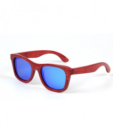 Square Polarized Handcraft Sunglasses Protection - Blue2 - CP185Q4S8SC $11.86