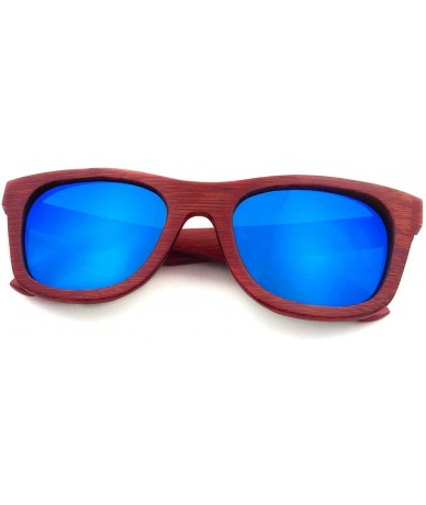 Square Polarized Handcraft Sunglasses Protection - Blue2 - CP185Q4S8SC $11.86