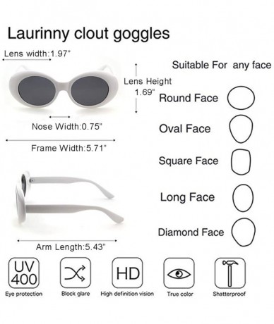 Goggle Authentic Clout Goggles Bold Oval Retro Mod Kurt Cobain Sunglasses Clout Round Lens - CC18M5KAAOL $17.71