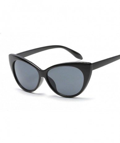 Cat Eye Small Classic Women Sunglasses Vintage Luxury Plastic Cat Eye Sun Glasses UV400 Fashion - Red Gray - CK19852T2QQ $50.65