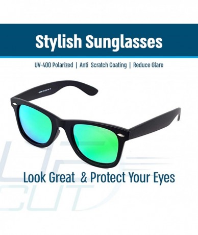 Semi-rimless Stylish 80th Retro Unisex Polarized Sunglasses UV400 Classic Vintage Chic - Black-ice Green - C718DUYNOWS $9.14
