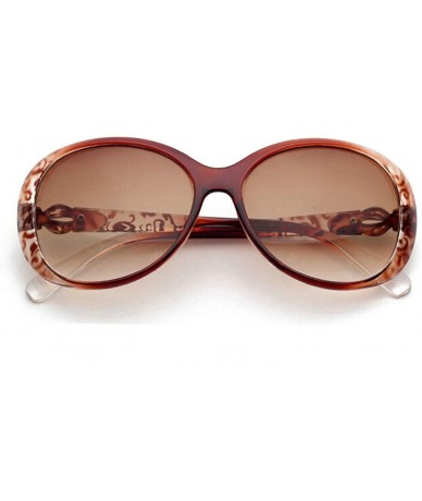 Oversized Classic Retro Round Sunglasses for Women Plate Resin UV400 Sunglasses - White Brown - CD18T2TO3T4 $28.19