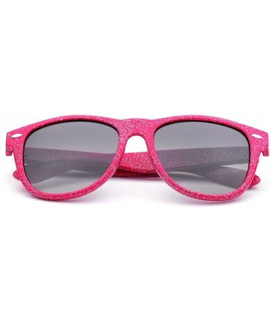 Round Colorful Retro Fashion Ladies Glitter Sunglasses - Glitter Pink - CF11OXKF7XF $8.29