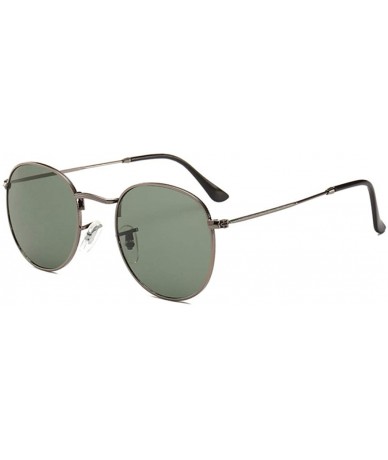 Wayfarer Glass Lens Retro Round Sunglasses Women Fashion Dark Green Sun Glasses 100% UV400 Polarized Lenses - Gun Grey - CQ18...