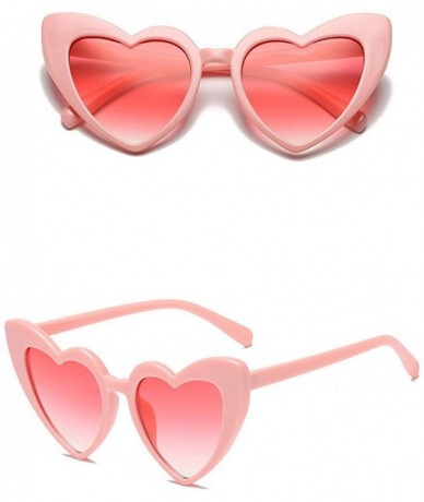 Square Women Fashion Cute Heart-shaped Shades Sunglasses Integrated UV Glasses - B - CX18RA3HN5D $16.50