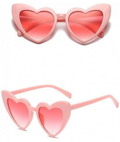 Square Women Fashion Cute Heart-shaped Shades Sunglasses Integrated UV Glasses - B - CX18RA3HN5D $10.40