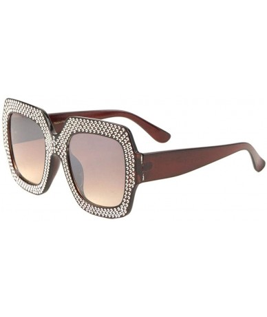 Butterfly Frontal Rhinestone Oversized Butterfly Sunglasses - Brown Crystal - CH1988EKRW3 $14.46