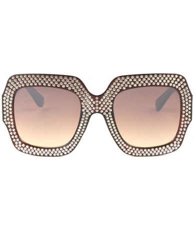 Butterfly Frontal Rhinestone Oversized Butterfly Sunglasses - Brown Crystal - CH1988EKRW3 $14.46