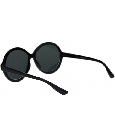Round Womens Vintage Retro Fashion Sunglasses Round Circle Beveled Frame UV 400 - Black (Black) - CZ193T6WW2I $13.44