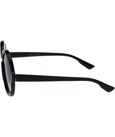 Round Womens Vintage Retro Fashion Sunglasses Round Circle Beveled Frame UV 400 - Black (Black) - CZ193T6WW2I $13.44