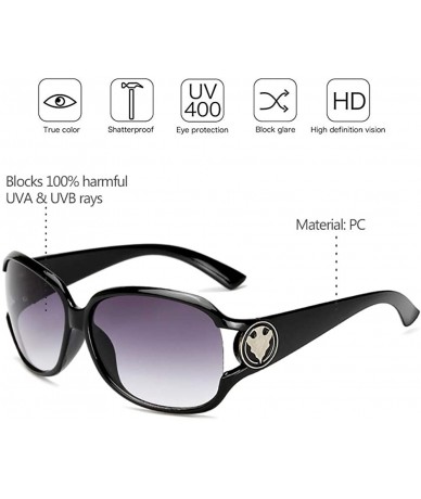Goggle Womens Oversized Fashion Sunglasses Vintage Glasses for Driving Outdoor - Black - CS18RRKO5N8 $9.37