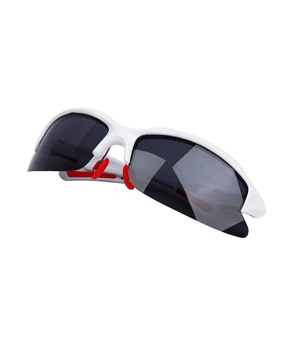 Sport Polarized Sports Sunglasses Cycling for Men and Women in Cycling Skiing Fishing Golfing-Whitered - C018HCGCDSQ $37.21