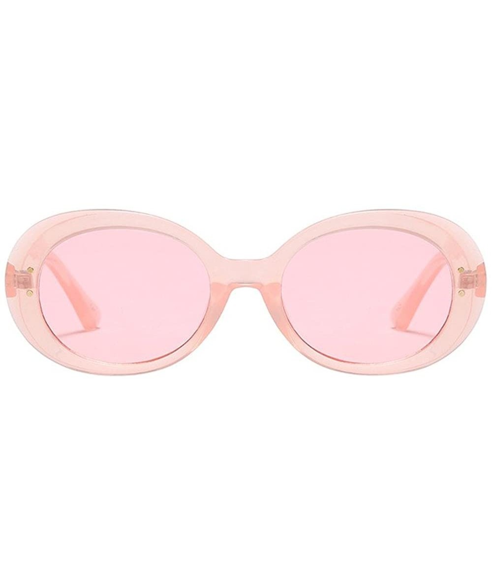 Square Sunglasses Goggles Polarized Oval Eyeglasses Glasses Eyewear - Pink - CY18QQOQTLZ $11.90