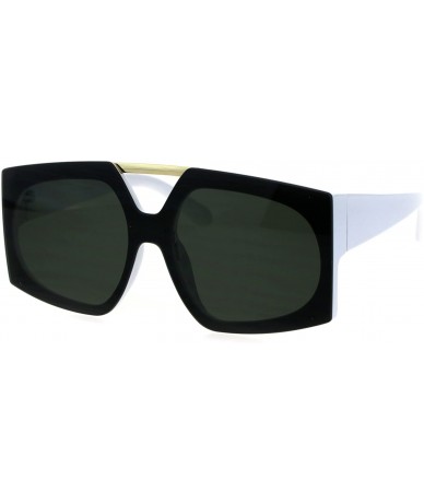 Sport Womens Flat Top Retro Racer Plastic Robotic Sunglasses - White Green - CJ18EW7I70Q $14.06