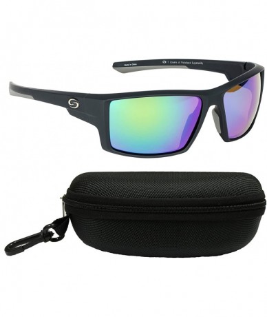 Sport S11 Optics Pickwick Polarized Sunglasses - Matte Black Frame/Multi Layer Green Mirror - Amber Base Lens - CS12OBUTUY2 $...