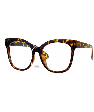 Square Womens Clear Lens Glasses Super Oversized Square Butterfly Frame UV 400 - Tortoise - CY188I9746Y $9.61