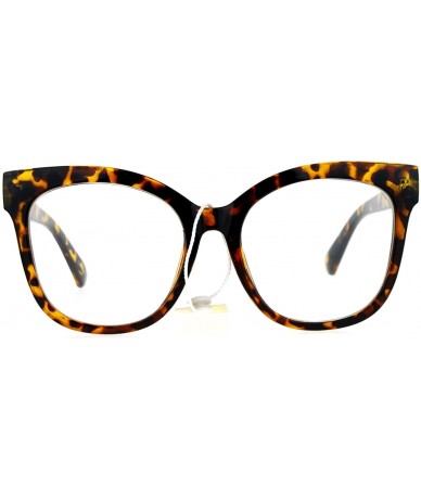 Square Womens Clear Lens Glasses Super Oversized Square Butterfly Frame UV 400 - Tortoise - CY188I9746Y $19.75