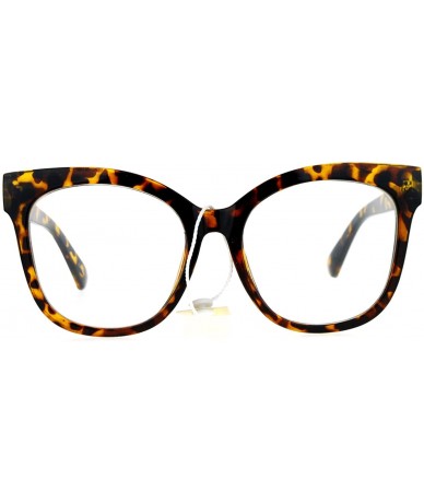 Square Womens Clear Lens Glasses Super Oversized Square Butterfly Frame UV 400 - Tortoise - CY188I9746Y $9.61