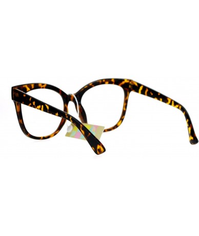Square Womens Clear Lens Glasses Super Oversized Square Butterfly Frame UV 400 - Tortoise - CY188I9746Y $19.75