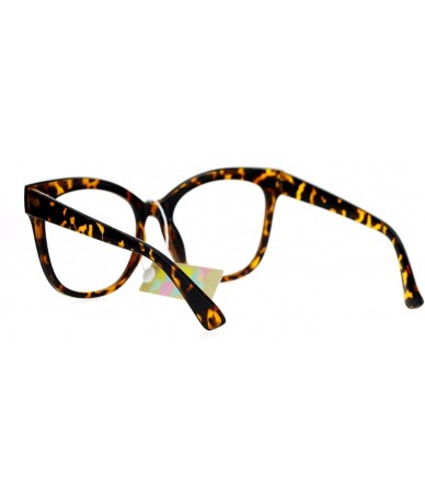 Square Womens Clear Lens Glasses Super Oversized Square Butterfly Frame UV 400 - Tortoise - CY188I9746Y $9.61