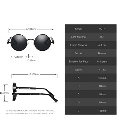 Round Sunglasses Steampunk with 48mm Round Lens Fashion Glasses LM0914 - Golden Frame/Lucency Lens - C118DXRA6U9 $18.07