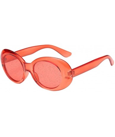 Aviator Sequins Sunglasses - Women Man Retro Vintage Oversized Oval Sunglasses Eyewear (B) - B - CL18DTL9I7Z $9.64