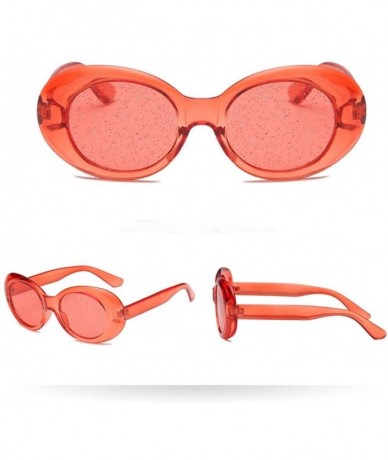 Aviator Sequins Sunglasses - Women Man Retro Vintage Oversized Oval Sunglasses Eyewear (B) - B - CL18DTL9I7Z $9.64