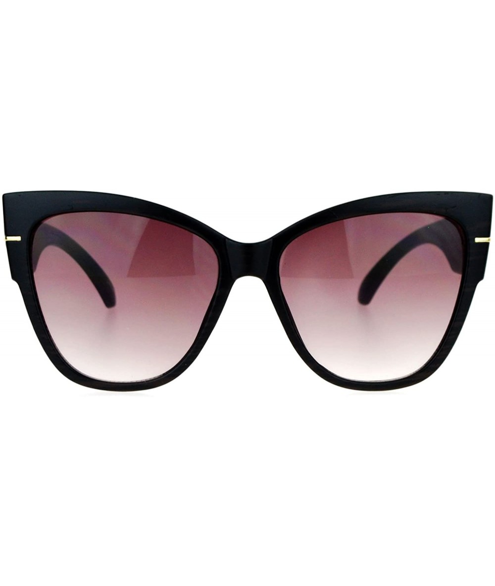 Butterfly Womens Oversized Fashion Sunglasses Square Butterfly Designer Frame - Brown Wood - CU188W053ON $11.80