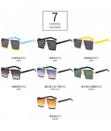 Square New Style 2020 Sunglasses For Women Men Brand Designer Hot Men's Punk Hip Hop Sunglass UV400 - Brown - CZ1947G0QO7 $12.75