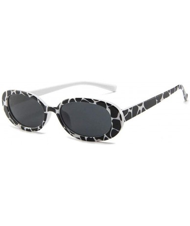 Oval Women Fashion Unique Sun Glasses Oval Shape Frame Sunglasses Sunglasses - Black - CW18SCQQ9I4 $8.14