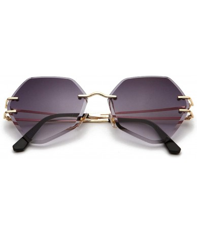 Rimless Square Rimless Sunglasses Women Gradient Lens Clear Sun Glasses Ladies Vintage Oversized Eyewear - 6 - CA18W39LE3L $2...