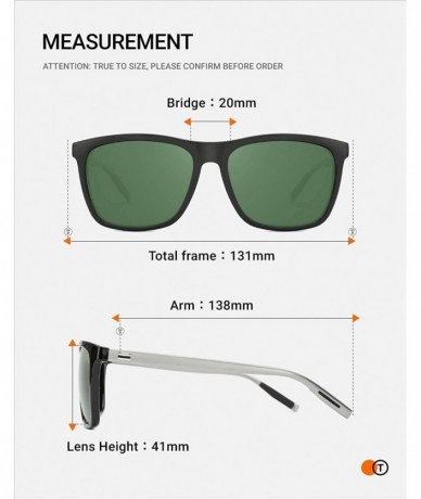 Rectangular Polarized Sunglasses for Women Men Driving Rectangular Aluminum Sun Glasses UV 400 Protection - 03-green Lens - C...