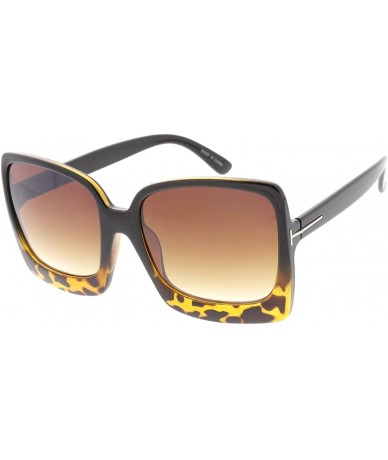 Square Heritage Modern "Boxed" Simple Square Frame Sunglasses - Gold - CC18GYCX68D $19.63
