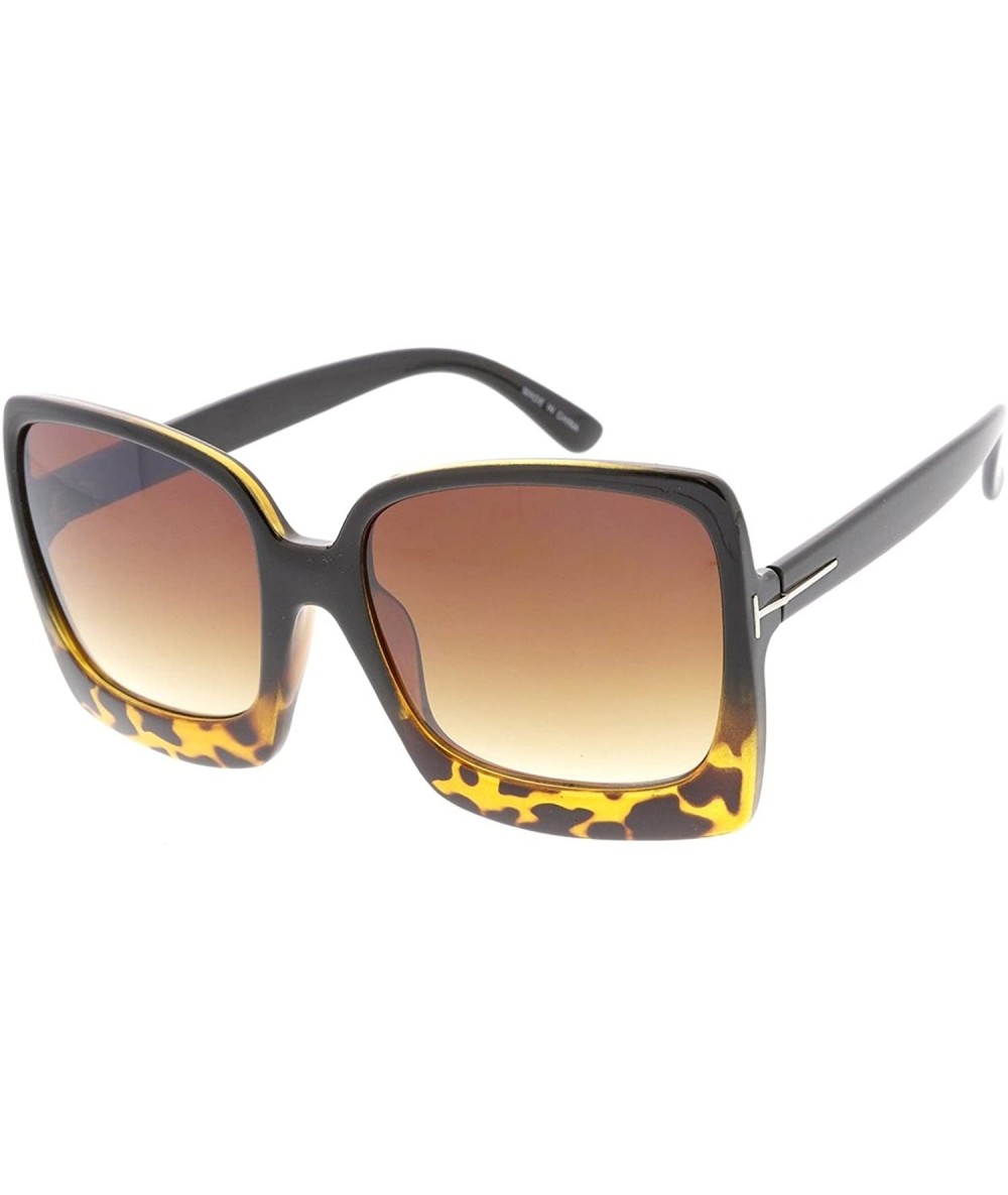 Square Heritage Modern "Boxed" Simple Square Frame Sunglasses - Gold - CC18GYCX68D $7.27