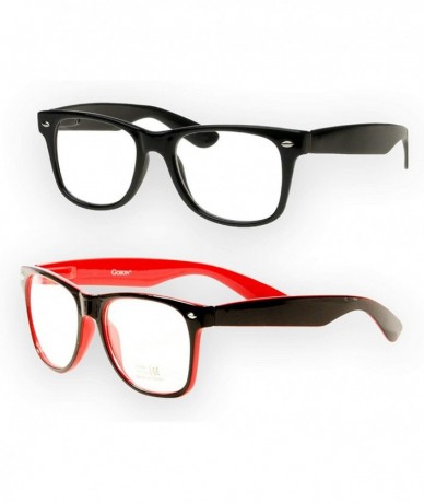 Aviator Clear Lens Eye Glasses Non Prescription Glasses Frames For Women and Men - Black & Black/Red Frame - CA18OZDH528 $21.58